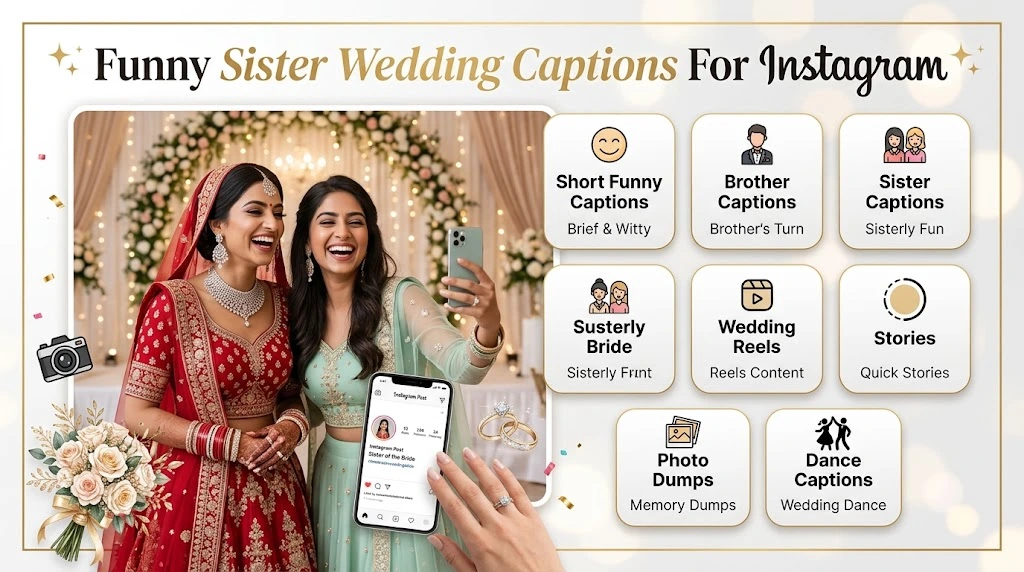 Funny Sister Wedding Captions For Instagram