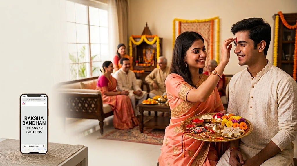 Raksha Bandhan Puja caption for Instagram